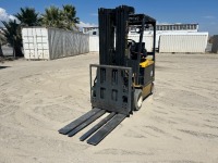 2012 YALE ERC060VGN48TQ092 FORKLIFT, 6,000#, 88" mast, 4-stage, 240" lift, sideshift, push-pull fork attachment, electric, canopy, solid tires. s/n:A968N06090K