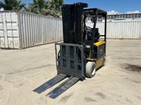 2011 YALE ERC060VGN48TQ092 FORKLIFT, 6,000#, 88" mast, 4-stage, 240" lift, sideshift, push-pull fork attachment, electric, canopy, solid tires. s/n:A968N04077J