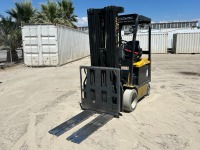 2011 YALE ERC060VGN48TQ092 FORKLIFT, 6,000#, 88" mast, 4-stage, 240" lift, sideshift, push-pull fork attachment, electric, canopy, solid tires. s/n:A968N04078J