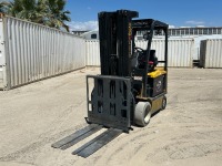 2011 YALE ERC060VGN48TQ092 FORKLIFT, 6,000#, 88" mast, 4-stage, 240" lift, sideshift, push-pull fork attachment, electric, canopy, solid tires. s/n:A968N04088J