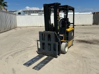 2012 YALE ERC060VGN48TE088 FORKLIFT, 6,000#, 84" mast, 3-stage, 164" lift, sideshift, push-pull fork attachment, electric, canopy, solid tires. s/n:A968N06140K
