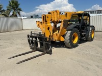 2018 JCB 51056 ROUGH TERRAIN REACH FORKLIFT, 10,000#, 56' reach, 4-stage, swing carriage, outriggers, 4x4x4, tilt, diesel, canopy, foam filled tires, 2,526 hours indicated. s/n:JCB5CG2GLJ2902411