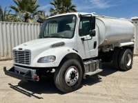 2018 FREIGHTLINER M2 106 2,000 GALLON BOBTAIL WATER TRUCK, Cummins 200hp diesel, 6-speed, pto, 12,000# front, ff-s-rr, hose reel, 21,000# rear, 17,575 miles indicated. s/n:3ALACWFD2JDJL7351