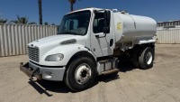 2017 FREIGHTLINER M2 106 2,000 GALLON BOBTAIL WATER TRUCK, Cummins 200hp diesel, 6-speed, pto, 12,000# front, ff-s-rr, hose reel, 21,000# rear, 31,968 miles indicated. s/n:3ALACWDUXHDHX6836