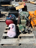PALLET W/AIR COMPRESSOR, APPROX. (2) AIR TANKS. --(LOCATED IN COLTON, CA)--