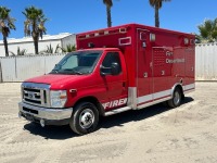 **2014 FORD E450 AMBULANCE, 6.8L gasoline, automatic, a/c, pw, pdl, pm, Life Line 14' ambulance body. s/n:1FDXE4FS8EDA21982