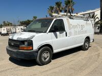2007 CHEVROLET EXPRESS 2500 VAN, 4.8L gasoline, automatic, a/c, pipe rack. s/n:1GCGG25V871221618