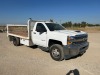 2017 CHEVROLET SILVERADO 3500 FLATBED TRUCK, 6.6L diesel, Allison automatic, a/c, pw, pdl, pm, 14' flatbed, stake sides, 1,300# Tommy Gate lift gate, tow package. s/n:1GB3CYEY7HF197764 --(LOCATED IN MADERA, CA)-- - 2