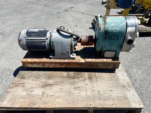 TRI-CLOVER INC INDUSTRIAL ROTARY VANE PUMP. s/n:31635401 --(LOCATED IN COLTON, CA)--