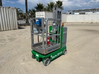 2017 GENIE GR20 PERSONNEL LIFT, electric, 20' lift, 256 hours indicated. s/n:GRP-50233