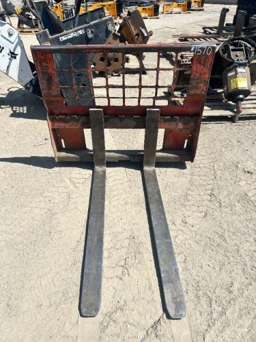 FORK ATTACHMENT, fits skidsteer. s/n:B0111 --(LOCATED IN COLTON, CA)--