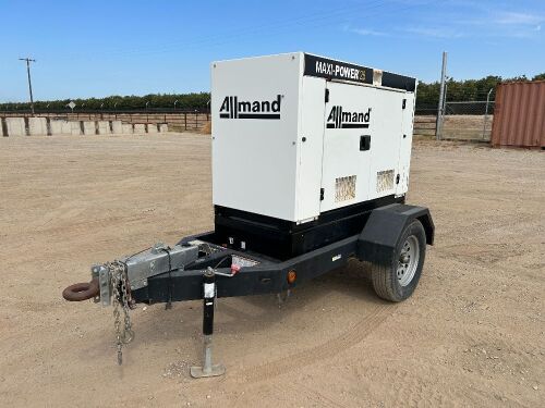 2023 ALLMAND MAXI POWER 25 GENERATOR, Isuzu diesel, 20kw, portable, 459 hours indicated. s/n:48-000016; Trailer s/n:4TCSU2516PHM00847 --(LOCATED IN MADERA, CA)--