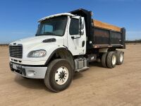 2017 FREIGHTLINER M2 106 DUMP TRUCK, Cummins 300hp diesel, engine brake, 8-speed, pto, 18,000# front, 10-12 yard box, 40,000# rears, 69,579 miles indicated. s/n:1FVHCYCY1HHHX6670 --(LOCATED IN MADERA, CA)--