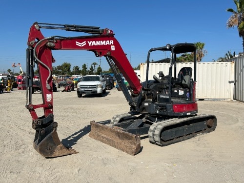 2022 YANMAR VIO50-6A MINI HYDRAULIC EXCAVATOR, gp bucket, q/c, aux hydraulics, backfill blade, canopy, 1,008 hours indicated. s/n:YMRVIO50LNAJ61979