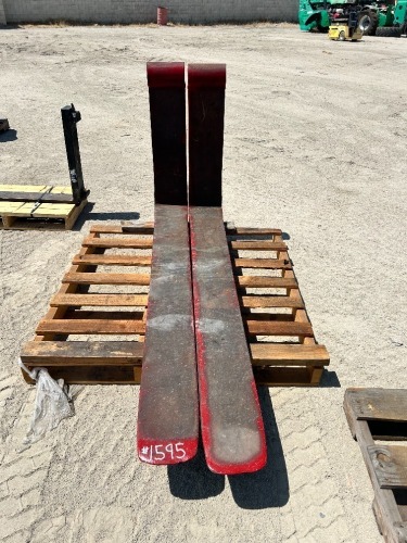 SET OF 69" FORKS, fits reach forklift. --(LOCATED IN COLTON, CA)--