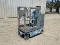 2010 GENIE GR12 PERSONNEL LIFT, electric, 12' lift, extendable platform, 299 hours indicated. s/n:GR10-15059