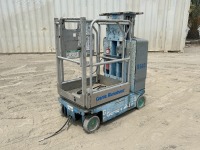 2010 GENIE GR12 PERSONNEL LIFT, electric, 12' lift, extendable platform, 348 hours indicated. s/n:GR10-15052