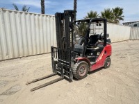 2023 HANGCHA CPYD25-XW71B1 FORKLIFT, 5,000#, 84" mast, 3-stage, 189" lift, sideshift, fork positioners, lpg, canopy, solid tires,1,036 hours indicated s/n:12BC00663