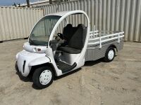 2002 GEM E825 UTILITY CART, electric, canopy, seats 2, 48"x70" flatbed, tow package. s/n:5ASAK27482F019426 --(DOES NOT RUN)-- --(LOCATED IN COLTON, CA)--