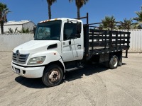 2008 HINO FLATBED TRUCK, 4.7L diesel, automatic, a/c, 14' flatbed, 3' stake sides, 13,000# rear. s/n:5PVNC6JJ482S50090