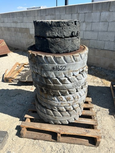 APPROX. (6) RIMS W/TIRES, fits skidsteer --(LOCATED IN COLTON, CA)--