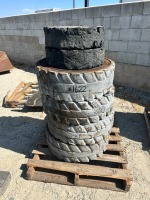APPROX. (6) RIMS W/TIRES, fits skidsteer --(LOCATED IN COLTON, CA)--