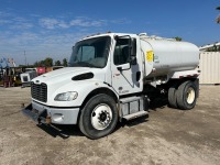 2020 FREIGHTLINER M2 106 2,000 GALLON BOBTAIL WATER TRUCK, Cummins 200hp diesel, 6-speed, pto, 12,000# front, ff-s-rr, 21,000# rear, hose reel, 9,565 miles indicated. s/n:3ALACWFD7LDLP0225