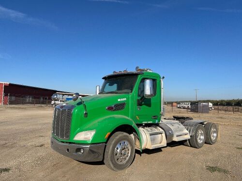 2017 PETERBILT 579 TRUCK TRACTOR, Cummins ISX15 450hp diesel, engine brake, automatic, pto, 12,000# front, wet kit, air ride suspension, 38,000# rears, 240,639 miles indicated. s/n:1XPBD49X9HD414532