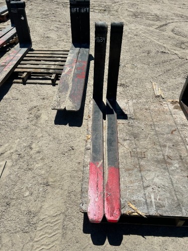 SET OF 4' FORKS, fits reach forklift. --(LOCATED IN COLTON, CA)--