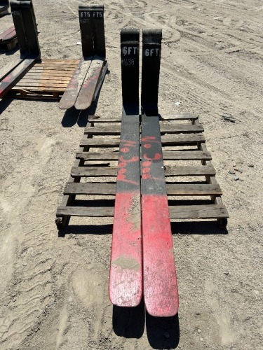 SET OF JLG 6' FORKS, fits reach forklift. --(LOCATED IN COLTON, CA)--