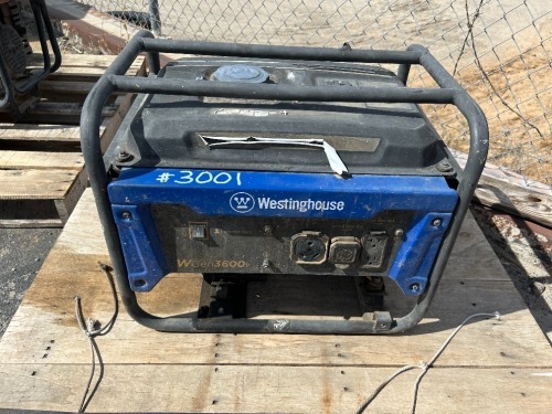 WESTINGHOUSE WGEN3600 GENERATOR, 3.6kw. --(LOCATED IN COLTON, CA)--