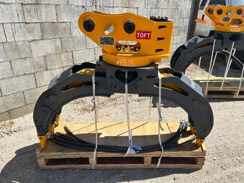 2025 TOFT 04G HYDRAULIC LOG GRAPPLE, fits Cat 306/307 excavator. s/n:TOFTHLG25082011 --(LOCATED IN COLTON, CA)--