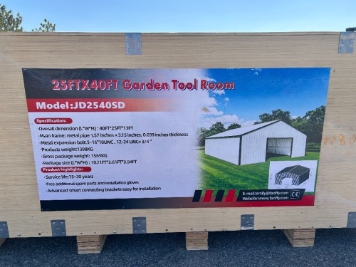2026 JD2540SD 25'X40' GARDEN TOOL ROOM --(LOCATED IN COLTON, CA)--