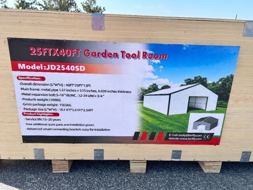 2026 JD2540SD 25'X40' GARDEN TOOL ROOM --(LOCATED IN COLTON, CA)--