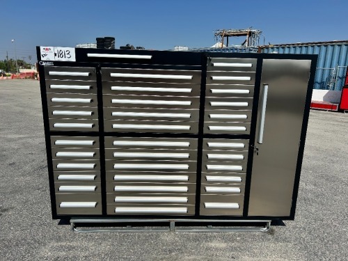 2026 7FT-35D-1-L-01B-01 7' 35 DRAWER STAINLESS STEEL WORKBENCH/TOOL CABINET s/n:69062607 --(LOCATED IN COLTON, CA)--