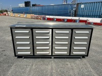 2026 7FT-20D-01B-01 7' 20 DRAWER STAINLESS STEEL WORKBENCH/TOOL CABINET. s/n:69062607 --(LOCATED IN COLTON, CA)--