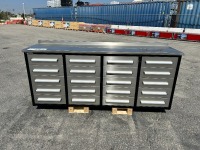 2026 7FT-20D-01B-01 7' 20 DRAWER STAINLESS STEEL WORKBENCH/TOOL CABINET. s/n:69062607 --(LOCATED IN COLTON, CA)--
