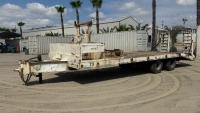 1999 SHUR SHARP MANUFACTURING ST40-21DR EQUIPMENT TRAILER, 46,000# gvwr, 102"x15' deck, 5' beavertail, 6' ramps, air brakes, pintle hitch. s/n:1S9FS2628XF496401