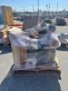 PALLET OF ROLLS OF PROTECTIVE PAPER, ASST. ROLLS OF PLASTIC, STAINLESS STEEL CONDIMENT PUMPS, AIR COMPRESSOR HOSE, CORDLESS LEAF BLOWER, APPROX. (2) SPOOLS OF CABLE --(LOCATED IN COLTON, CA)-- - 7