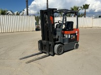 2006 TOYOTA 7FBCU30 FORKLIFT, 6,000#, 80" mast, 3-stage, 171" lift, sideshift, electric, canopy, solid tires. s/n:62265