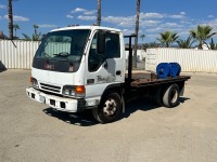 2001 GMC W3500 FLATBED TRUCK, 5.7L gasoline, automatic, 10' flatbed, hose reels, 52,902 miles indicated. s/n:4KDB4B1R91J800129