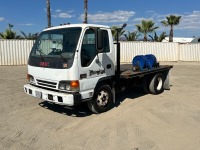 2001 GMC W3500 FLATBED TRUCK, 5.7L gasoline, automatic, 10' flatbed, hose reels, 54,904 miles indicated. s/n:4KDB4B1R11J801033