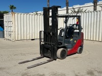 TOYOTA 8FGCU30 FORKLIFT, 6,000#, 3-stage, 198" lift, sideshift, lpg, canopy, solid tires, 1,588 hours indicated. s/n:14572