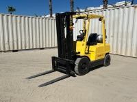 HYSTER H50XM FORKLIFT, 5,000#, 80" mast, 3-stage, 189" lift, sideshift, lpg, canopy, solid tires. s/n:H177B10470W