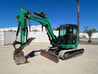2023 JCB 85Z-2 MINI HYDRAULIC EXCAVATOR, gp bucket, q/c, hydraulic thumb, aux hydraulics, backfill blade, cab w/air & heat, 734 hours indicated. s/n:JCB8AEA3JP3261571