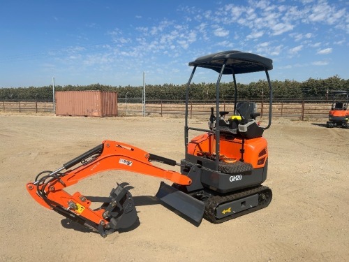 2026 ABOSS GH20 MINI HYDRAULIC EXCAVATOR, gp bucket, aux hydraulics, backfill blade, canopy. s/n:A25112216265 --(LOCATED IN MADERA, CA)--