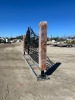 2026 EARTHYGROUNDS EG-10S-SC 20FT DOUBLE-SWING WROUGHT IRON DRIVEWAY GATE W/TIMBER POSTS, Scrollwork Construction Design. --(LOCATED IN COLTON, CA)-- - 2