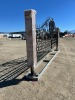 2026 EARTHYGROUNDS EG-10S-SC 20FT DOUBLE-SWING WROUGHT IRON DRIVEWAY GATE W/TIMBER POSTS, Scrollwork Construction Design. --(LOCATED IN COLTON, CA)-- - 3