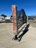 2026 EARTHYGROUNDS EG-10S-UF 20FT DOUBLE-SWING WROUGHT IRON DRIVEWAY GATE W/TIMBER POSTS, US Flag Design. --(LOCATED IN COLTON, CA)-- - 3
