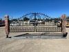 2026 EARTHYGROUNDS EG-10S-SC 20FT DOUBLE-SWING WROUGHT IRON DRIVEWAY GATE W/TIMBER POSTS, Scrollwork Construction Design. --(LOCATED IN COLTON, CA)-- - 4